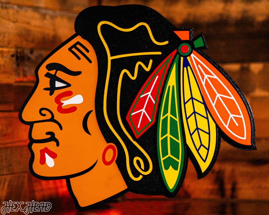 Chicago Blackhawks 3D Vintage Metal Wall Art