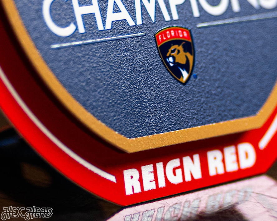 8" Florida Panthers 2025 Stanley Cup Champions "Double Play" On the Shelf or on the Wall Art