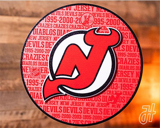 New Jersey Devils NHL CRAFT SERIES 3D Vintage Metal Wall Art