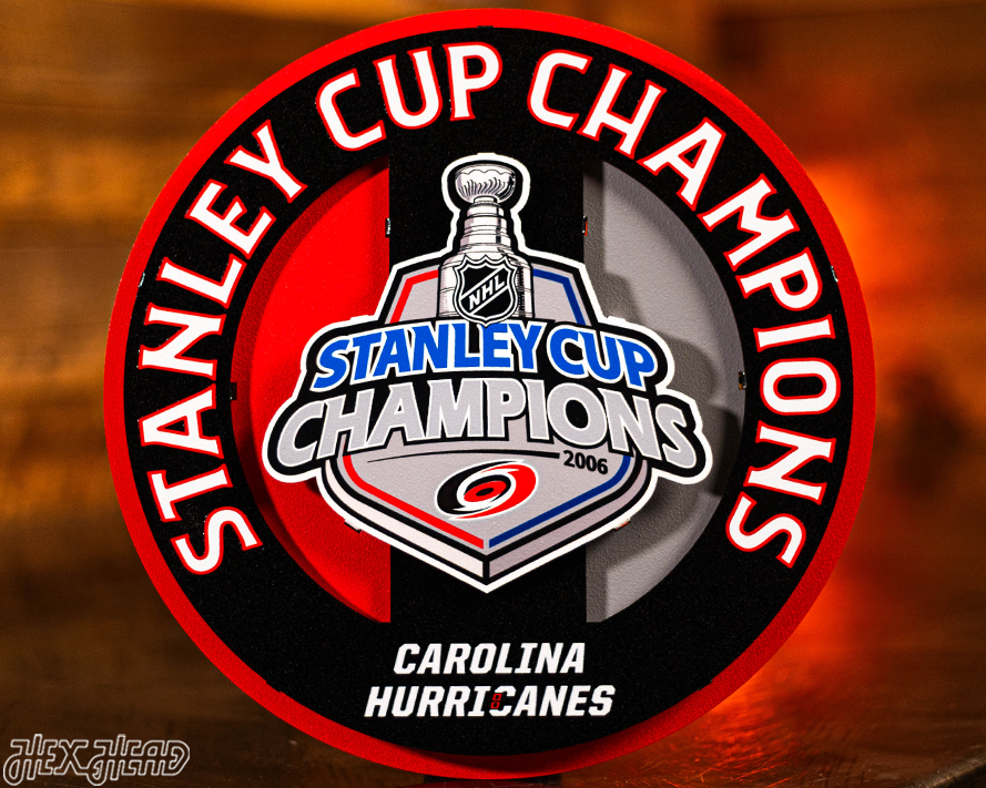Carolina Hurricanes HEX HEAD EXCLUSIVE 2006 Stanley Cup 3D Metal Wall Art