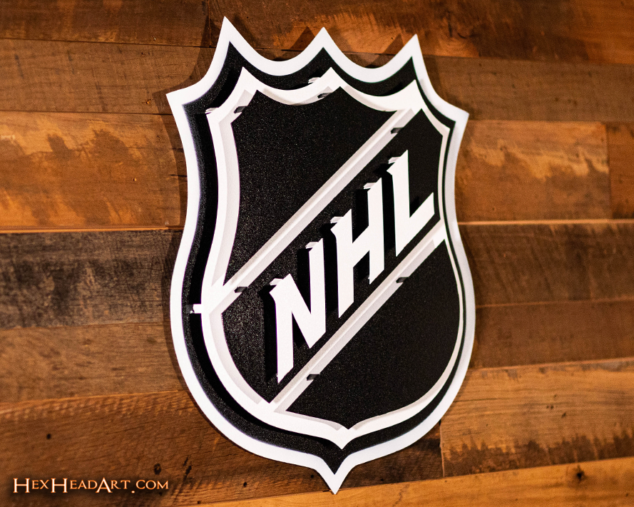 NHL National Hockey League Shield 3D Vintage Metal Wall Art