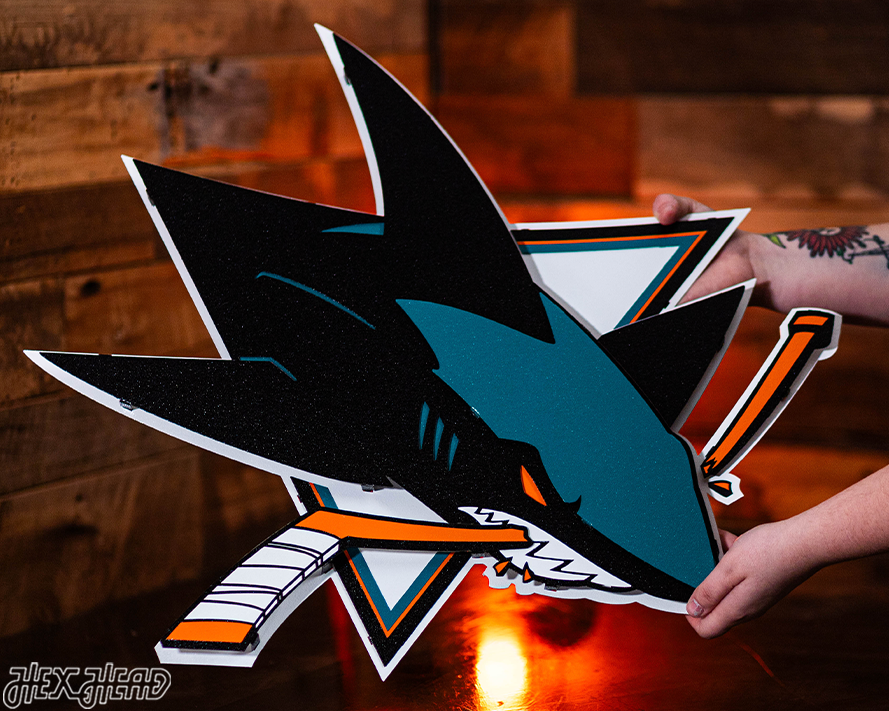San Jose Sharks 3D Vintage Metal Wall Art