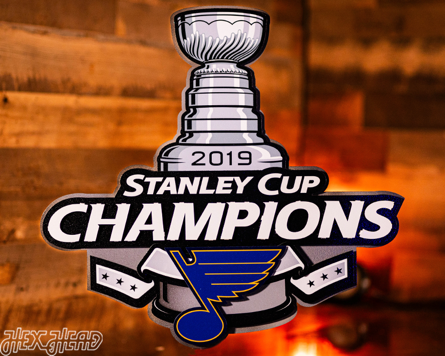 St. Louis Blues 2019 Stanley Cup Champions 3D Vintage Metal Wall Art