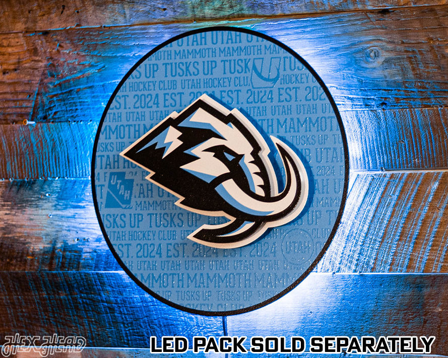 Utah Mammoth Craft Series 3D Embossed Metal Wall Art