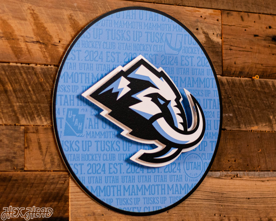 Utah Mammoth Craft Series 3D Embossed Metal Wall Art