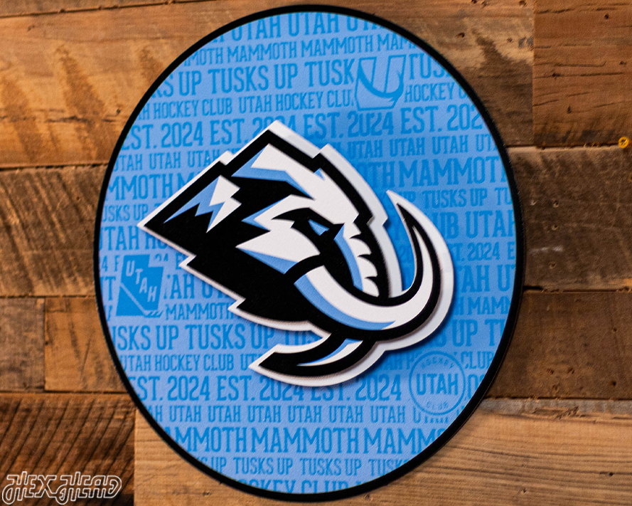 Utah Mammoth Craft Series 3D Embossed Metal Wall Art