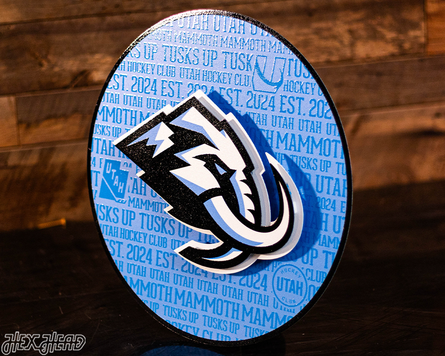 Utah Mammoth Craft Series 3D Embossed Metal Wall Art