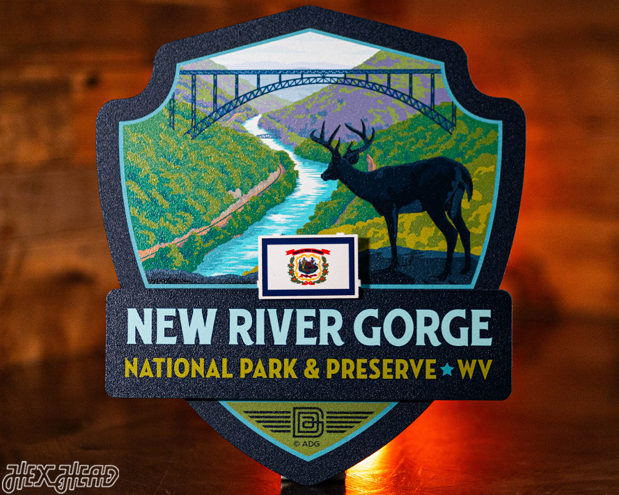 New River Gorge National Park Badge 3D Metal Wall Art