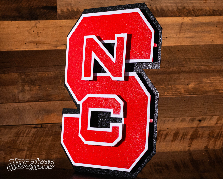 North Carolina State "Block NCS" 3D Vintage Metal Wall Art