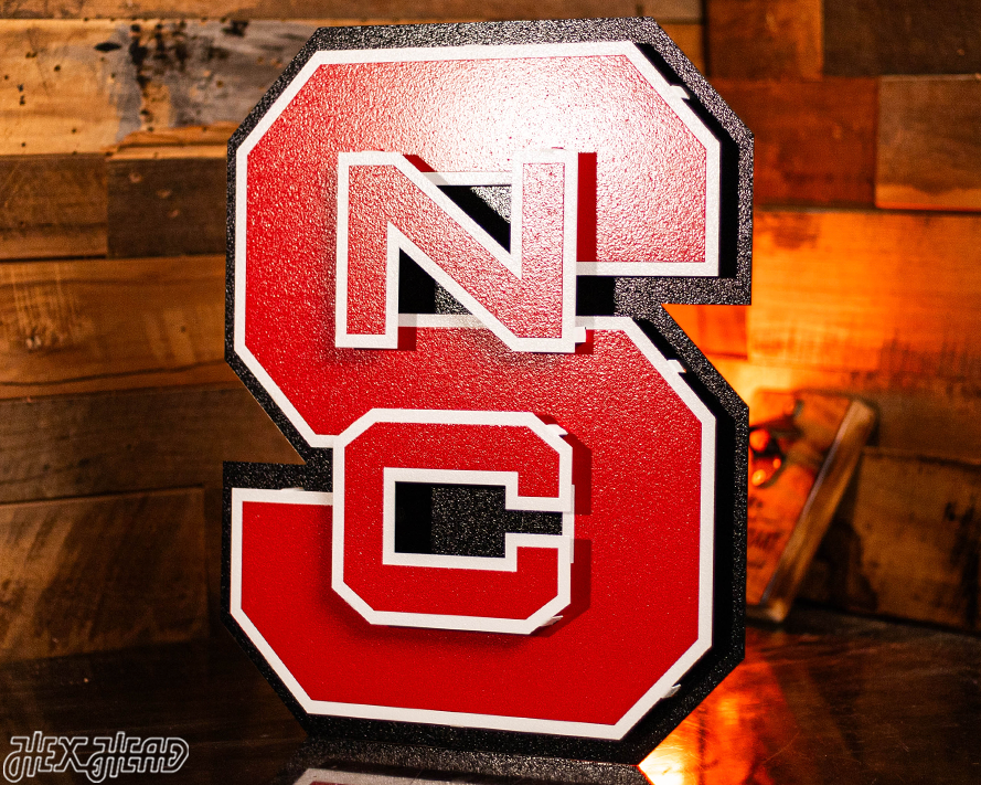 North Carolina State "Block NCS" 3D Vintage Metal Wall Art