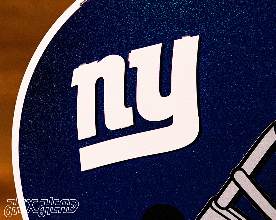 BLITZ Collection - 8 Layer New York Giants Helmet 3D Vintage Metal Wall Art