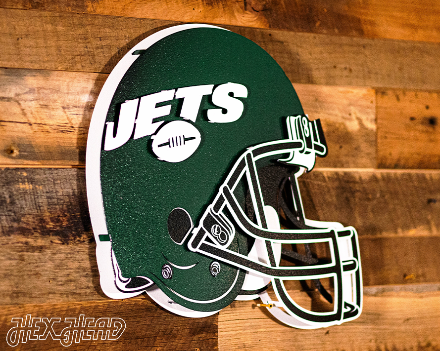 BLITZ Collection - 8 Layer New York Jets Helmet 3D Vintage Metal Wall Art