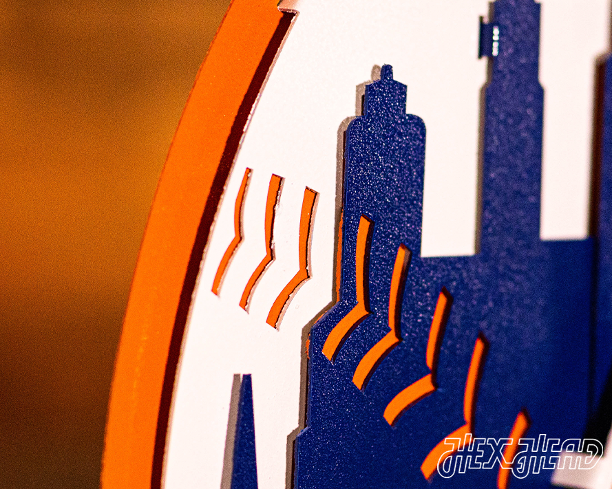 New York Mets Crest 3D Vintage Metal Wall Art