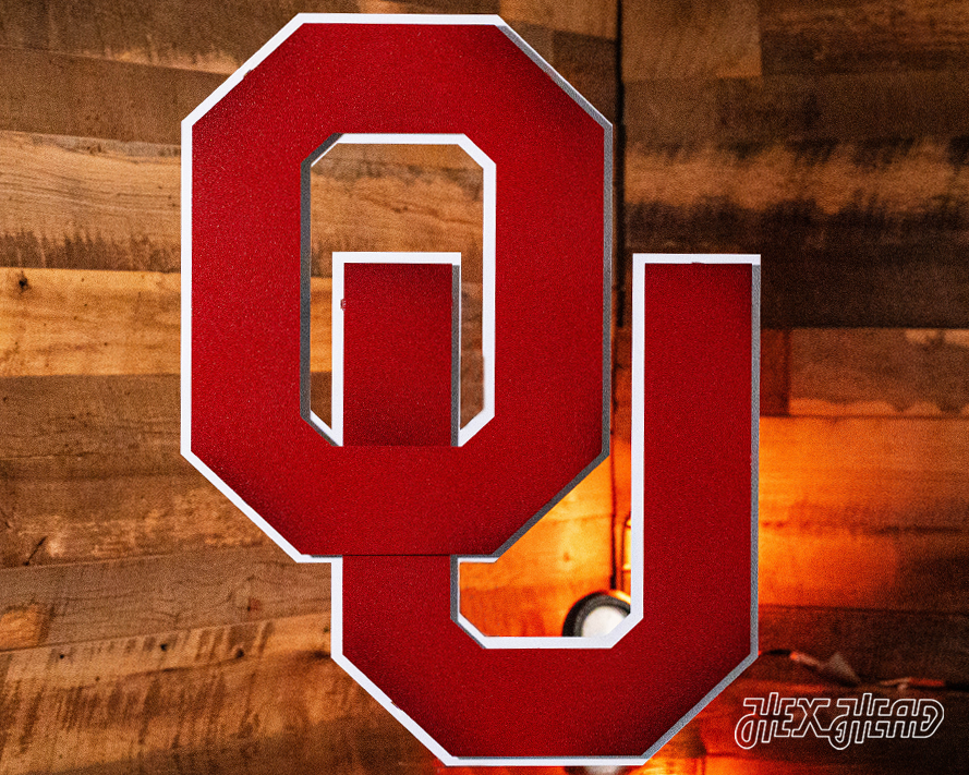 Oklahoma Sooners "OU" Vintage 3D Metal Wall Art