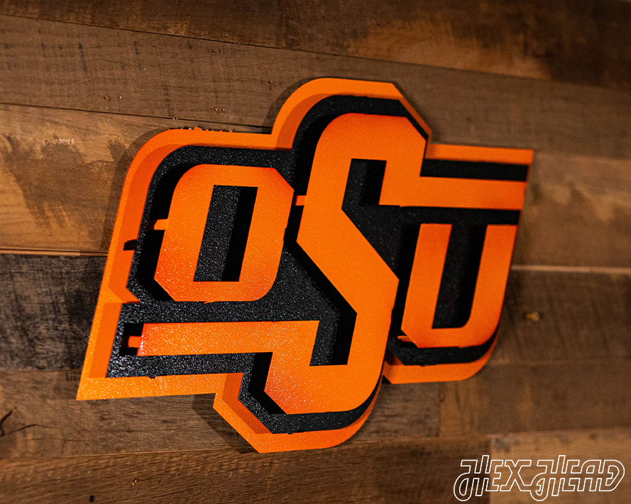 Oklahoma State "OSU" 3D Vintage Metal Wall Art