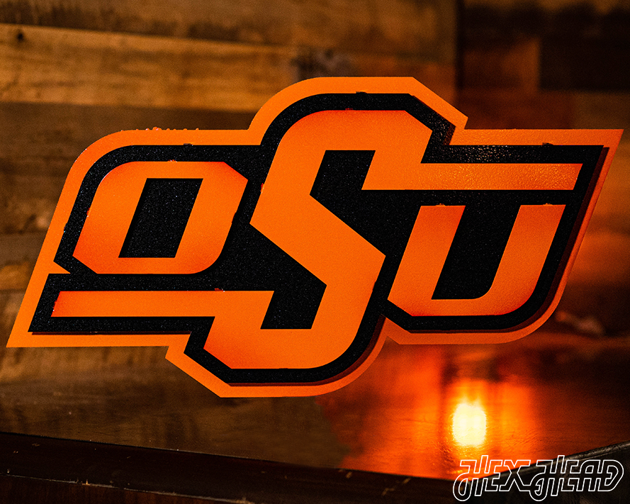 Oklahoma State "OSU" 3D Vintage Metal Wall Art