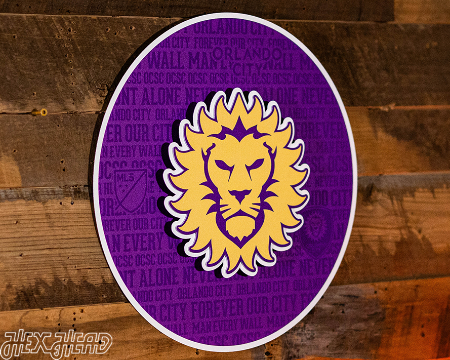 CLOSE OUT - Orlando City CRAFT SERIES 3D Embossed Metal Wall Art