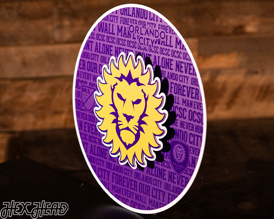 CLOSE OUT - Orlando City CRAFT SERIES 3D Embossed Metal Wall Art