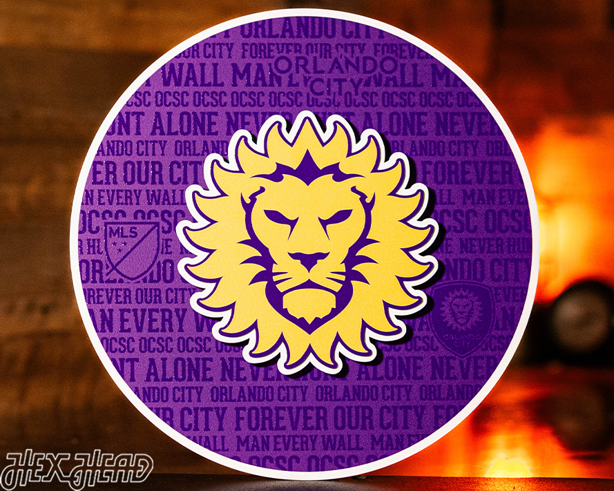 CLOSE OUT - Orlando City CRAFT SERIES 3D Embossed Metal Wall Art