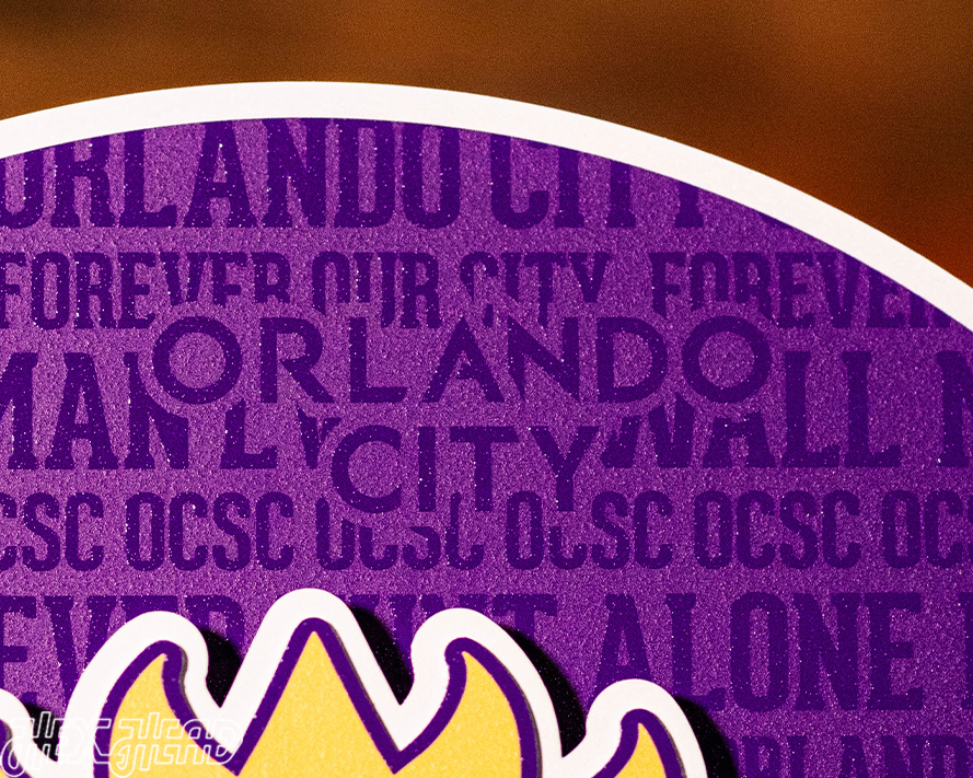 CLOSE OUT - Orlando City CRAFT SERIES 3D Embossed Metal Wall Art