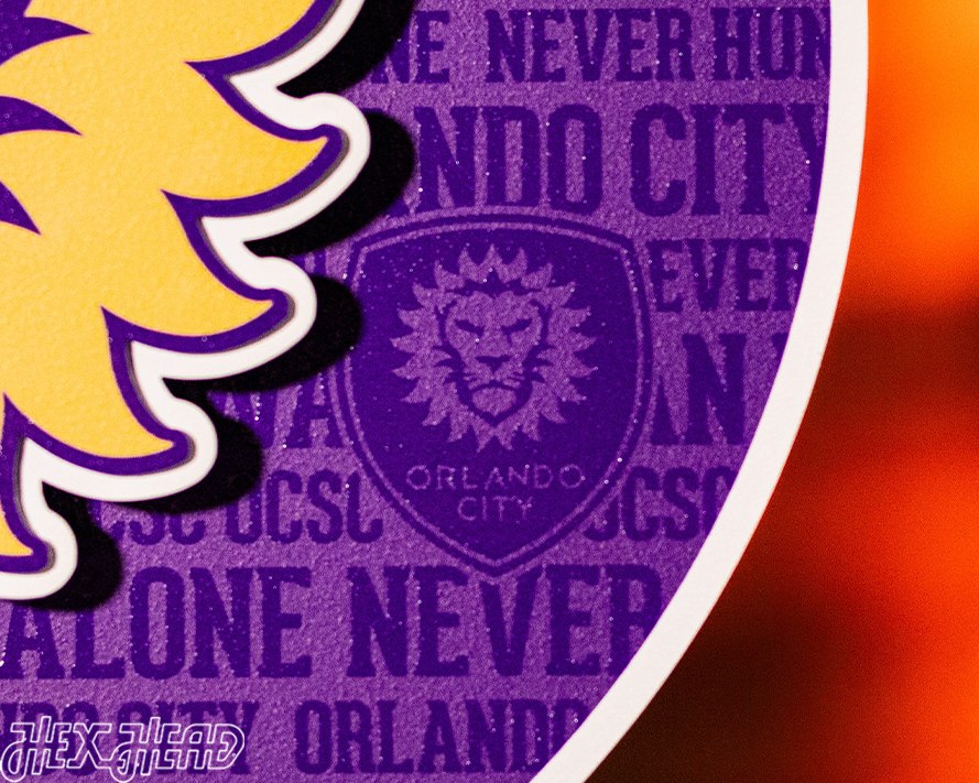 CLOSE OUT - Orlando City CRAFT SERIES 3D Embossed Metal Wall Art