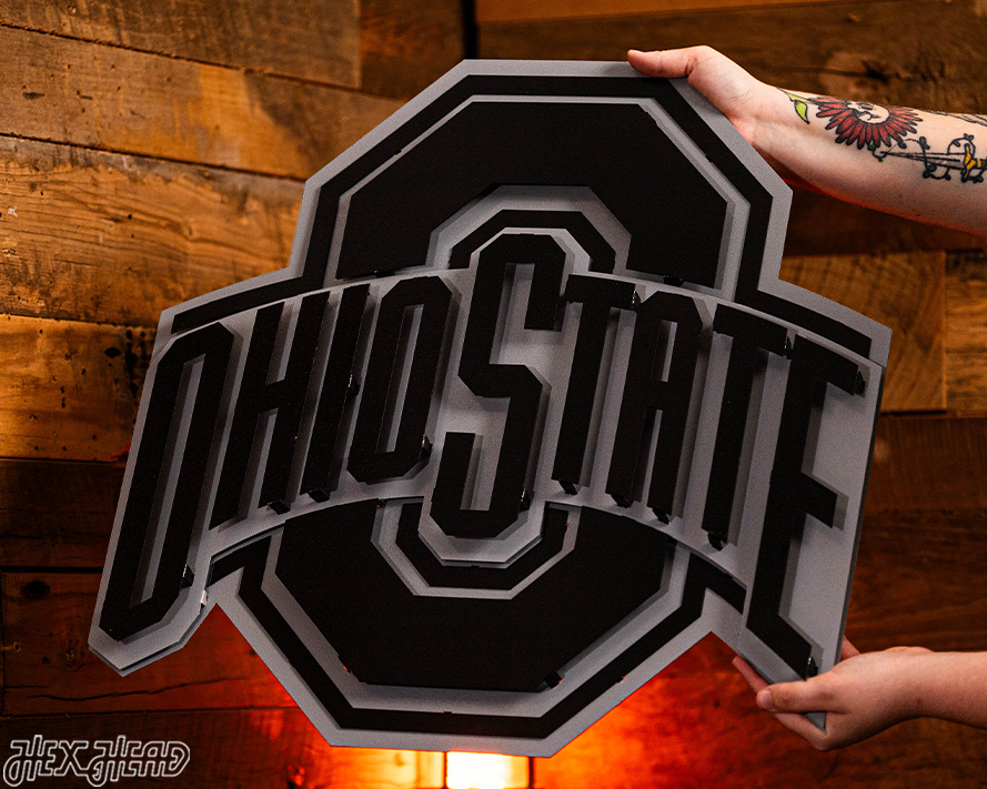 MONOCHROME - The Ohio State 3D Metal Artwork