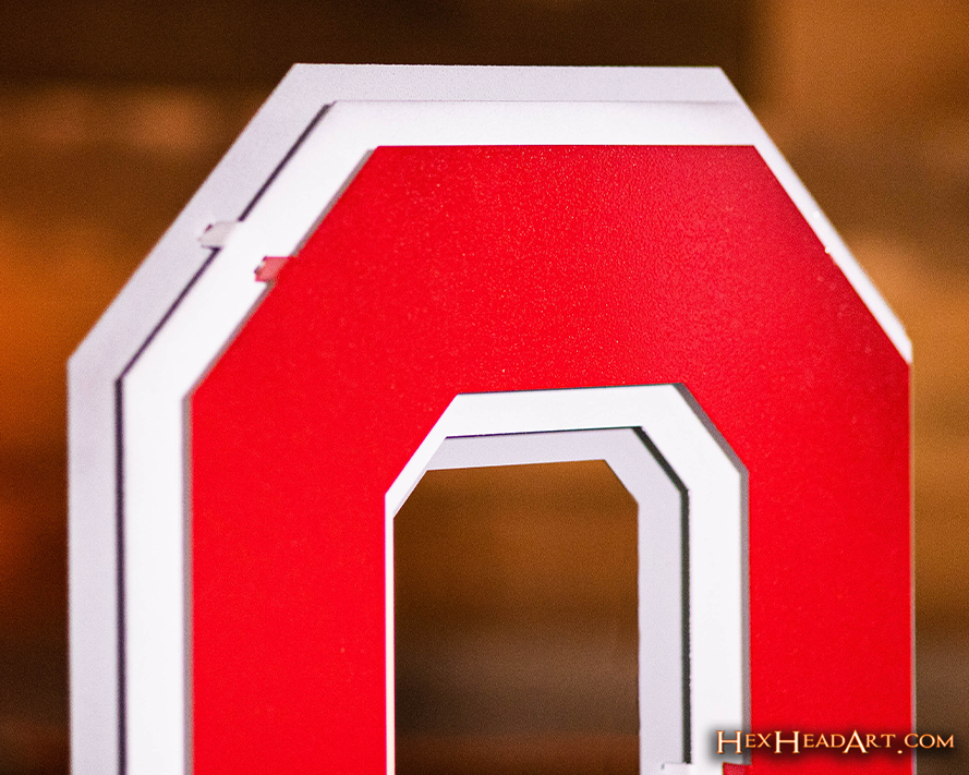 Ohio State Buckeyes 3 LAYER "Block O" 3D Metal Wall Art