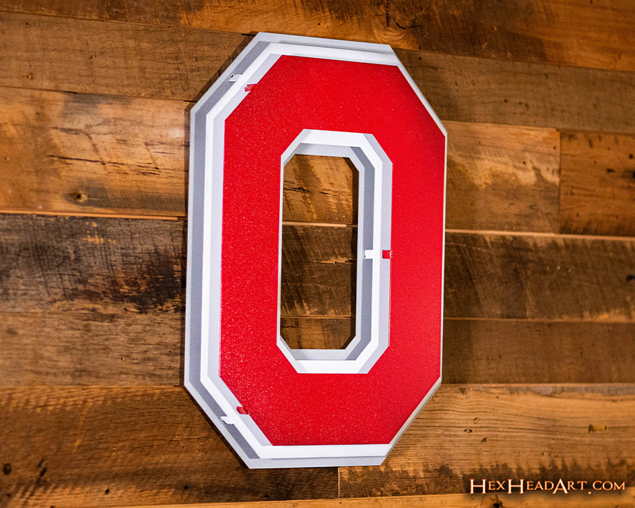 Ohio State Buckeyes 3 LAYER "Block O" 3D Metal Wall Art