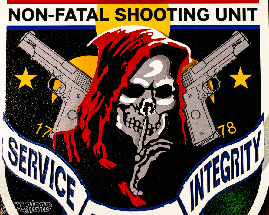 LMPD Non Fatal Shooting Unit Badge 3D Vintage Metal Wall Art