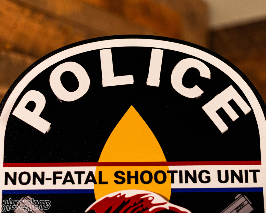 LMPD Non Fatal Shooting Unit Badge 3D Vintage Metal Wall Art