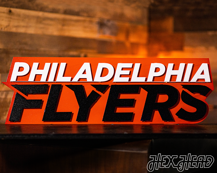 Philadelphia Flyers "Wordmark" NHL 3D Vintage Metal Wall Art