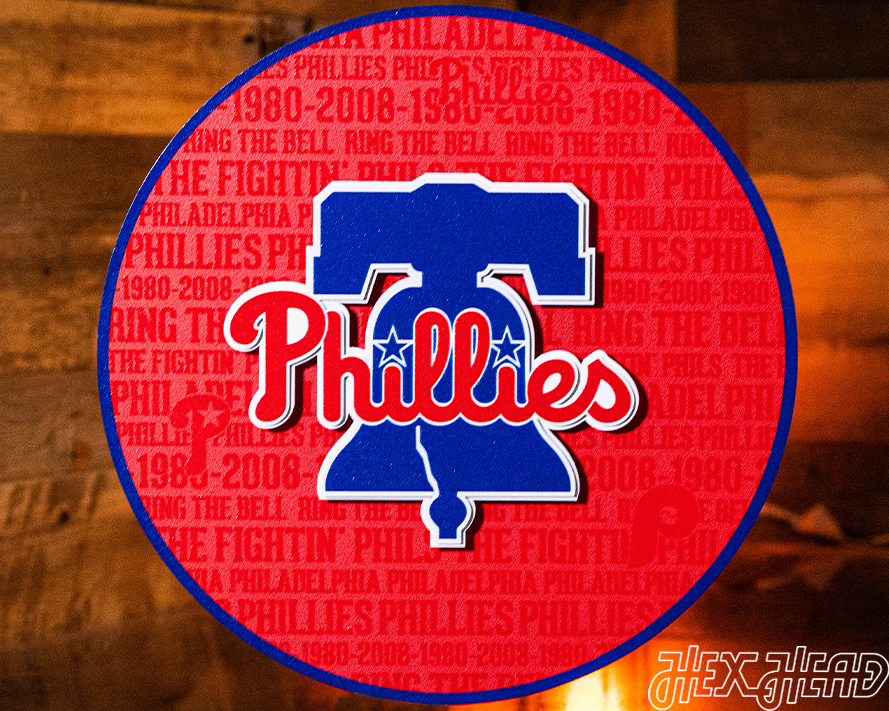 Philadelphia Phillies Retro P 3D Metal Vintage Art 21 x 16.5 – Hex Head  Art