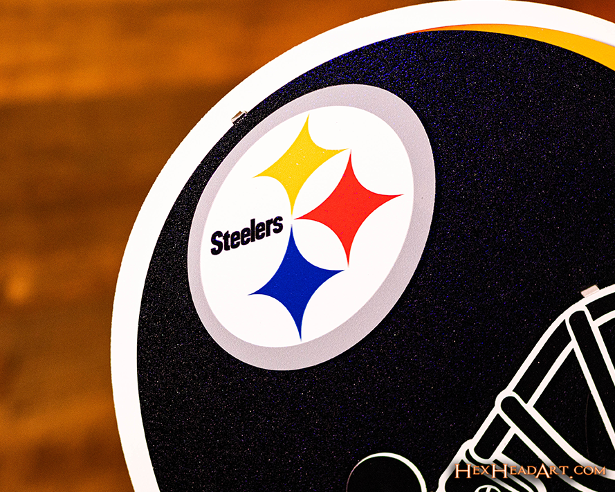 BLITZ Collection - 8 Layer Pittsburgh Steelers Helmet 3D Vintage Metal Wall Art