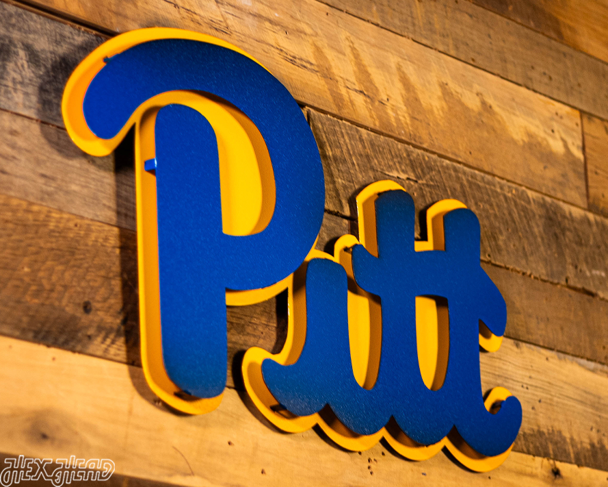 Pittsburgh "Pitt" Script 3D Metal Wall Art