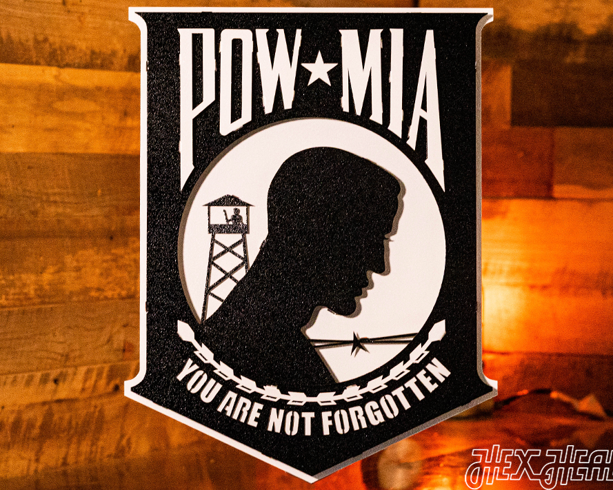 POW MIA "Never Forgotten" 3D Vintage Metal Wall Art