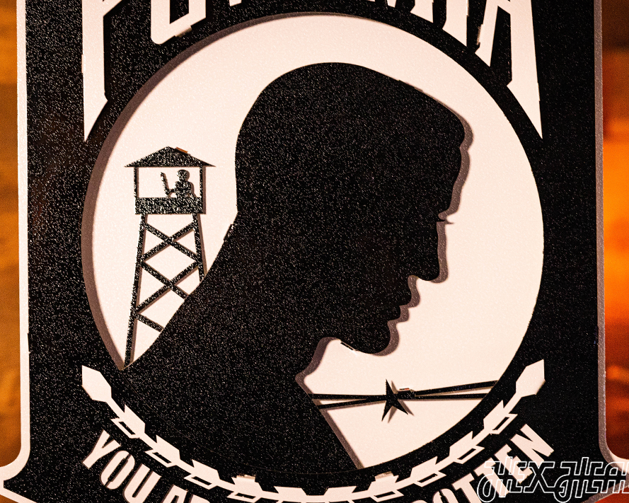 POW MIA "Never Forgotten" 3D Vintage Metal Wall Art