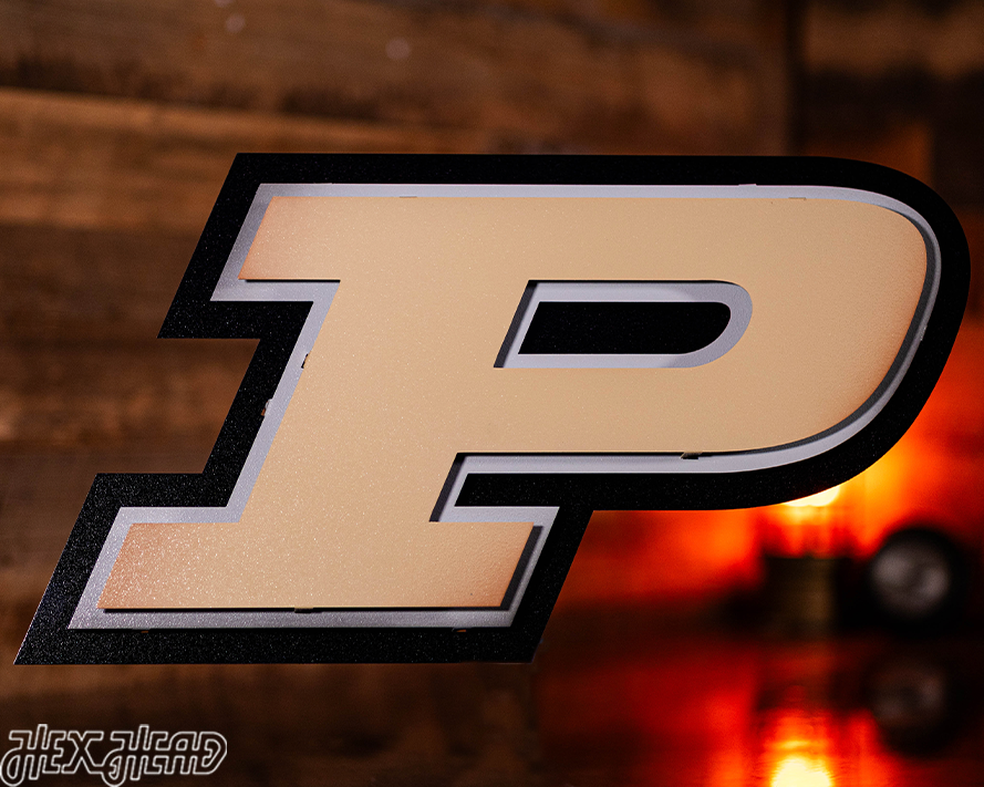 Purdue Boilermakers "Motion P" 3D Vintage Metal Wall Art