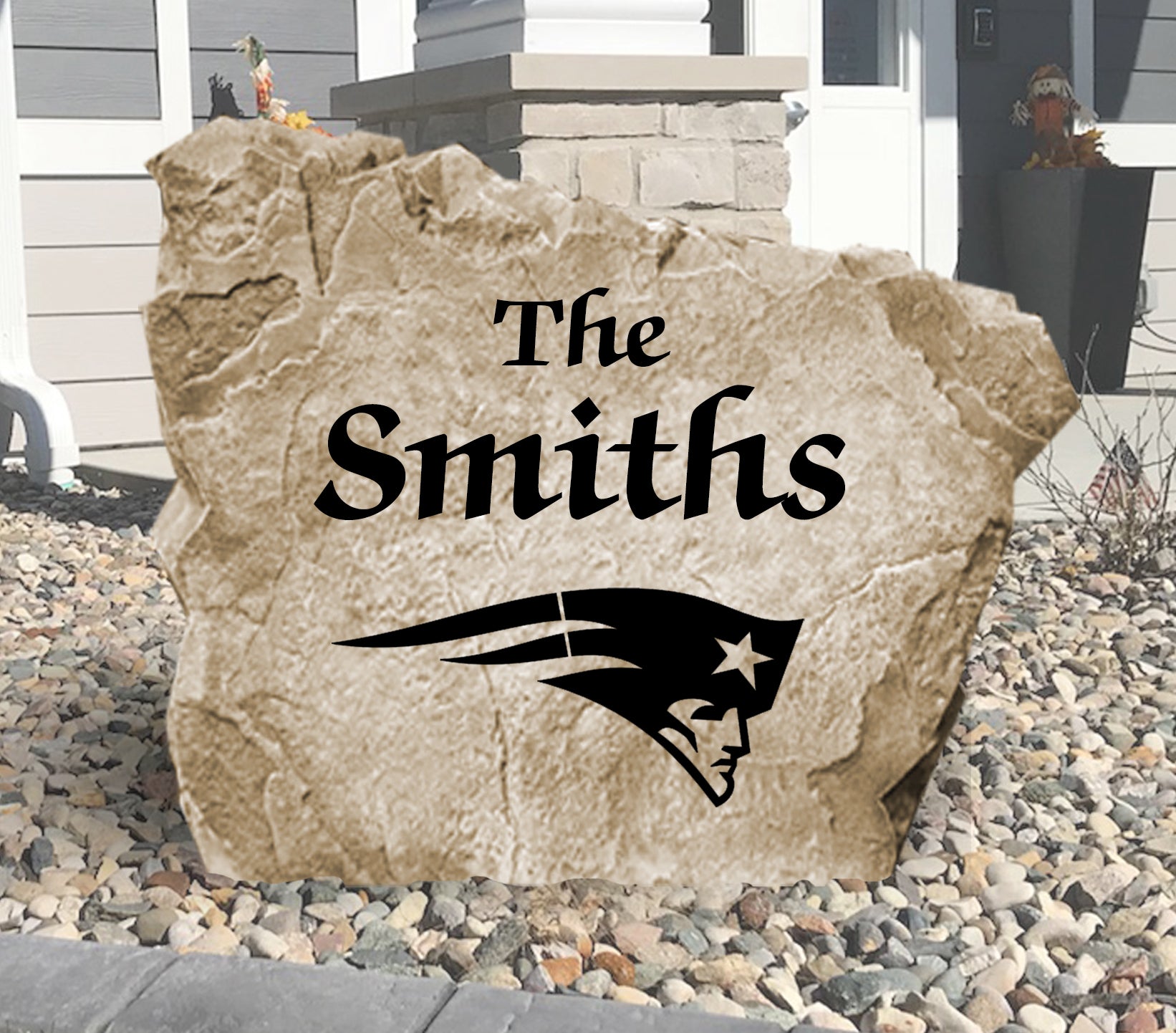 New England Patriots Design-A-Stone Landscape Art Family Name