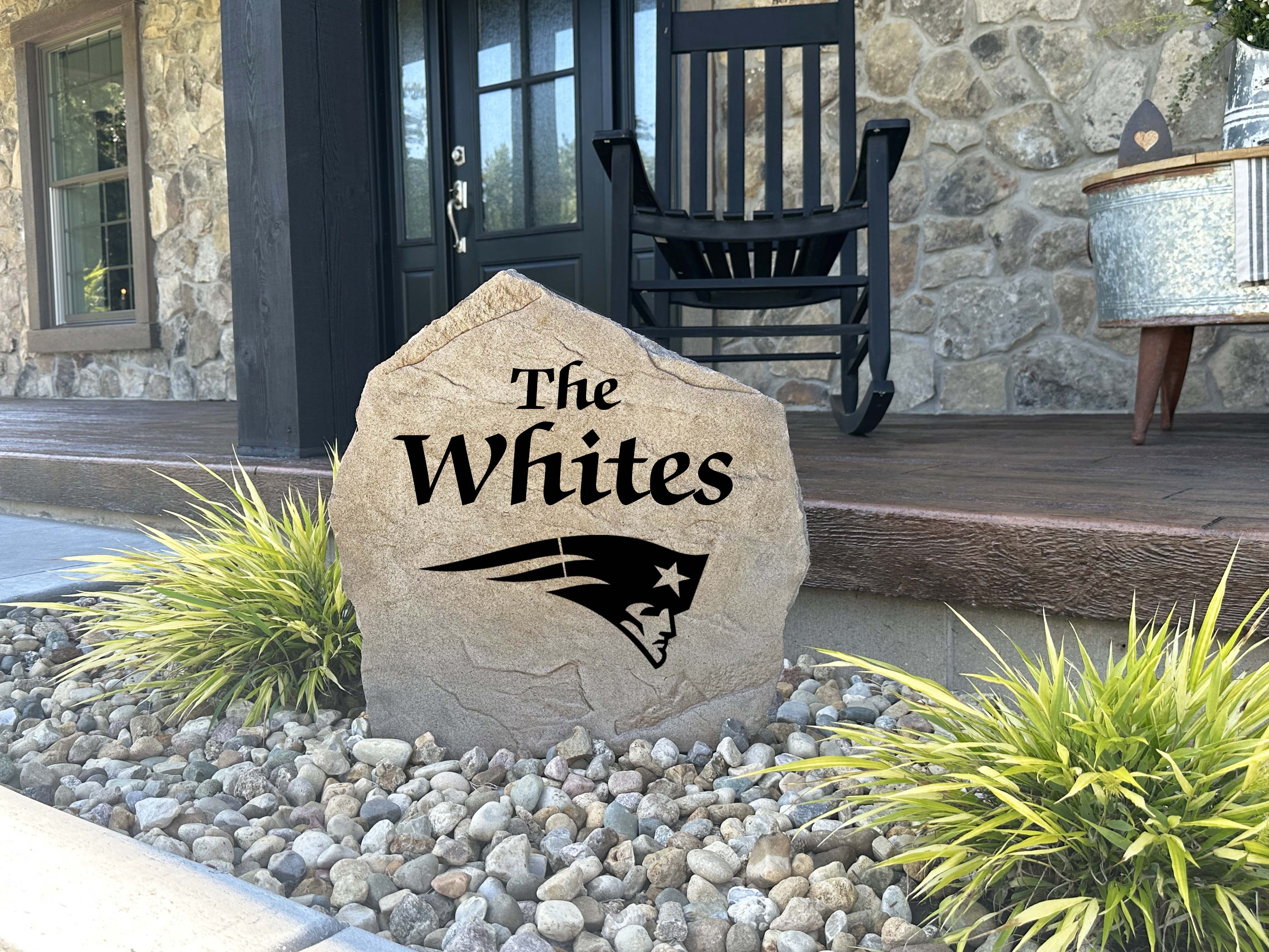 New England Patriots Design-A-Stone Landscape Art Family Name