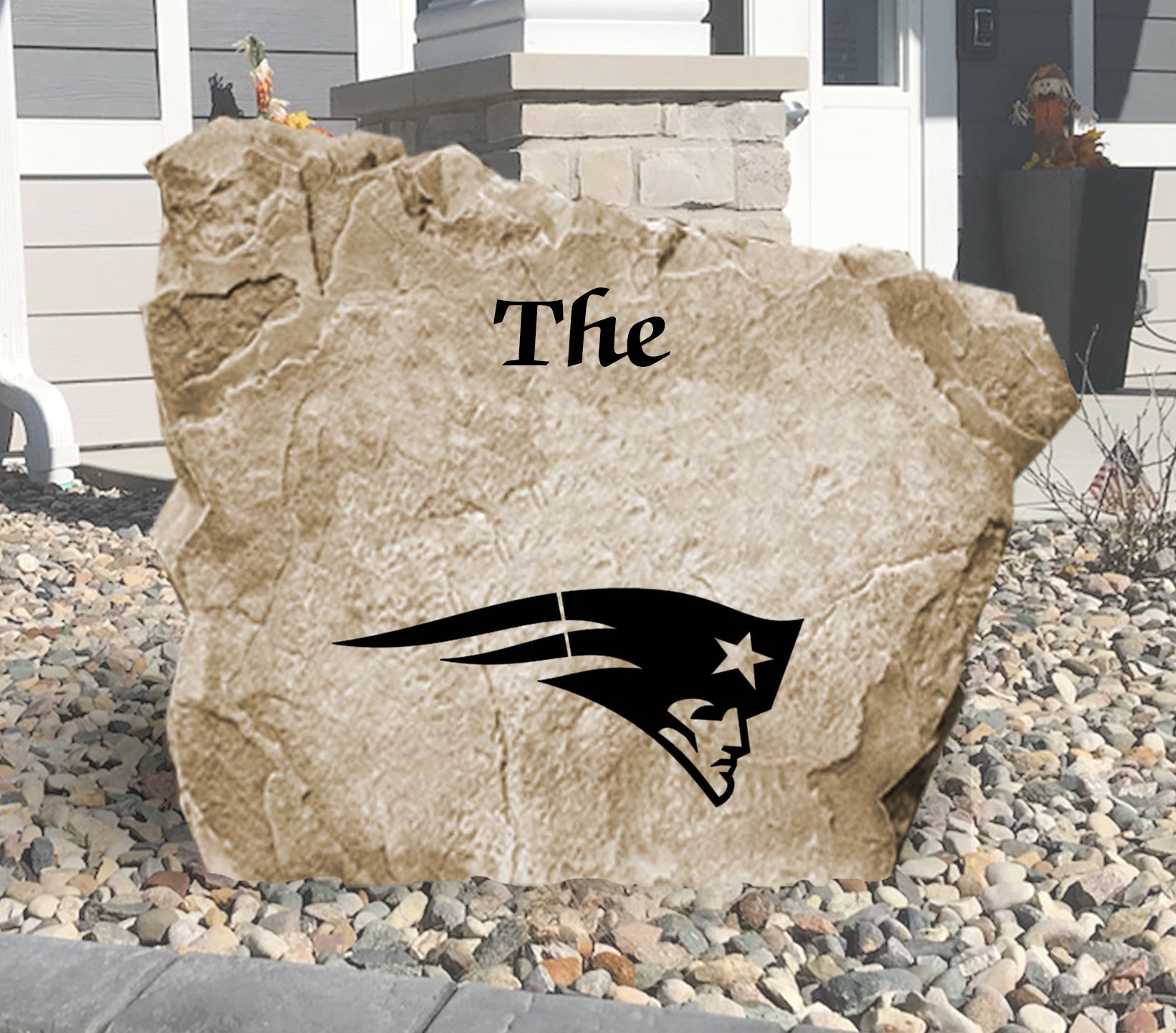 New England Patriots Design-A-Stone Landscape Art Family Name