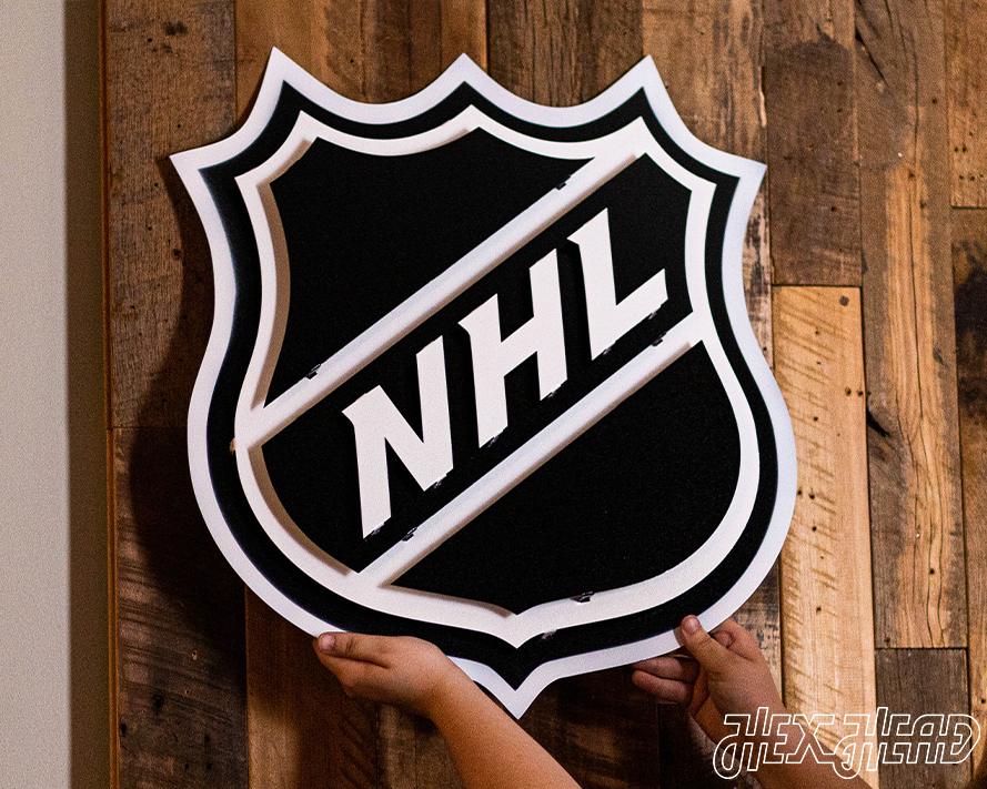 NHL National Hockey League Shield 3D Vintage Metal Wall Art