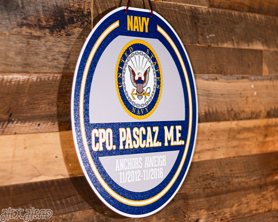 United States Navy Personalized Monogram Metal Art