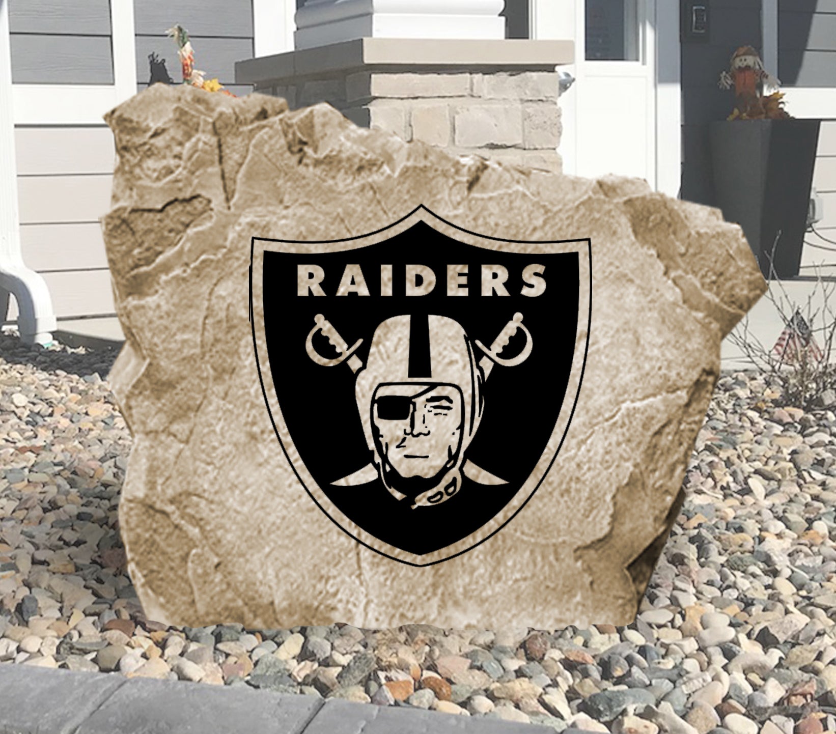 Las Vegas Raiders Design-A-Stone Landscape Art