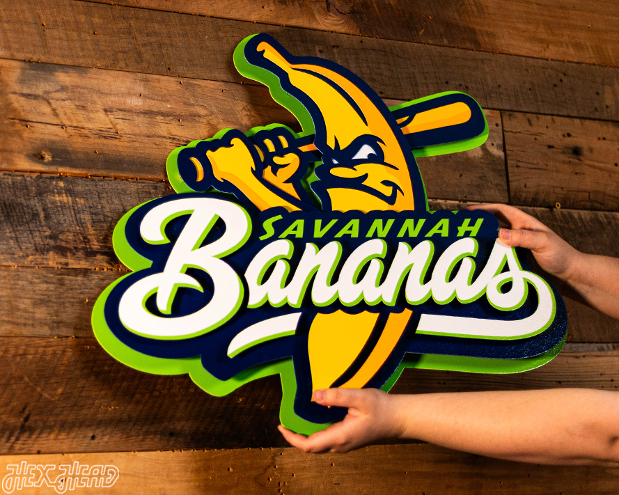 Savannah Bananas 3D Vintage Metal Wall Art
