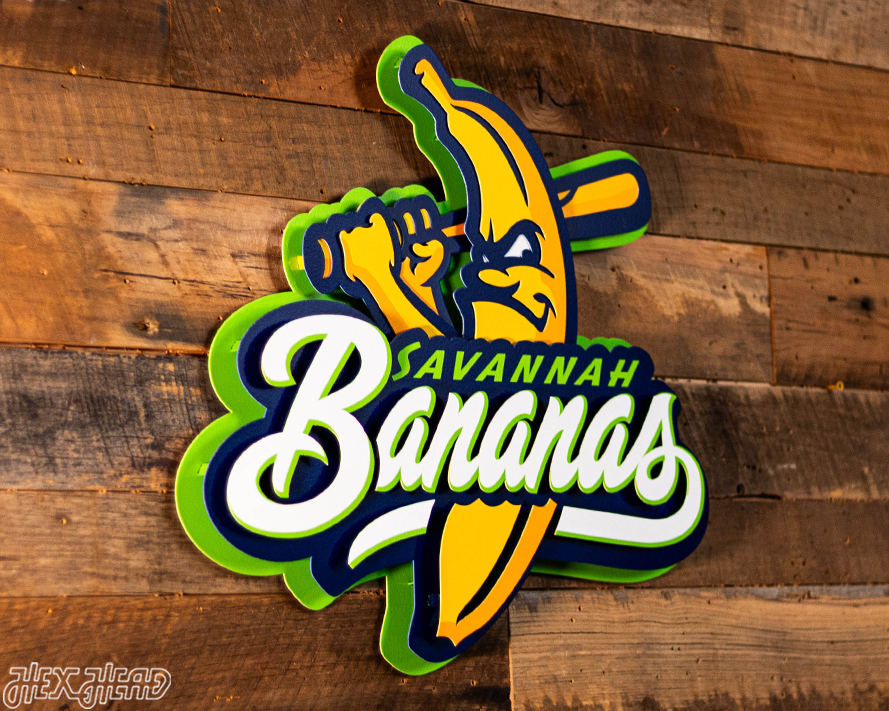 Savannah Bananas 3D Vintage Metal Wall Art