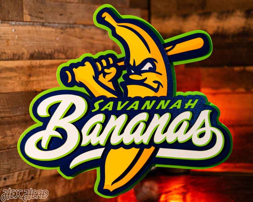 Savannah Bananas 3D Vintage Metal Wall Art