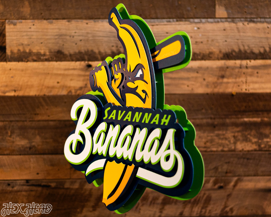 Savannah Bananas 3D Vintage Metal Wall Art