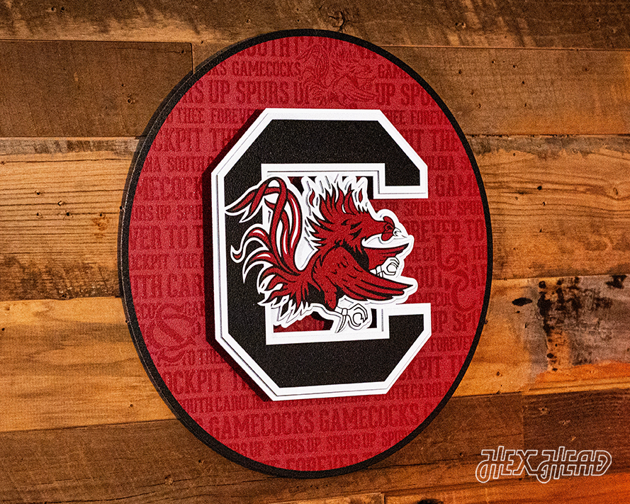 South Carolina Gamecocks CRAFT SERIES 3D Embossed Metal Wall Art