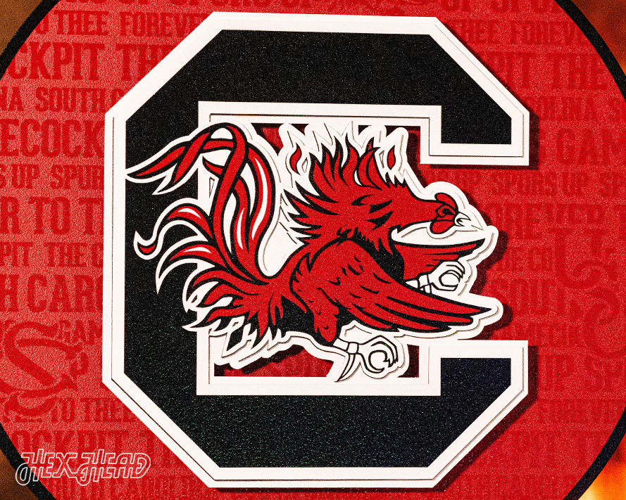 South Carolina Gamecocks CRAFT SERIES 3D Embossed Metal Wall Art