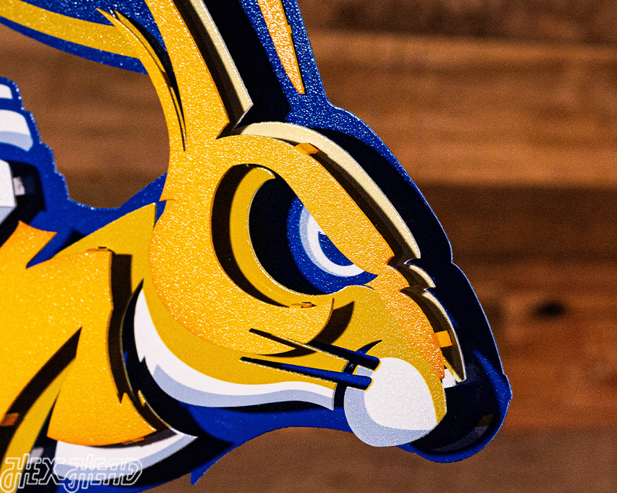 South Dakota State "JACKRABBIT" 3D Vintage Metal Wall Art